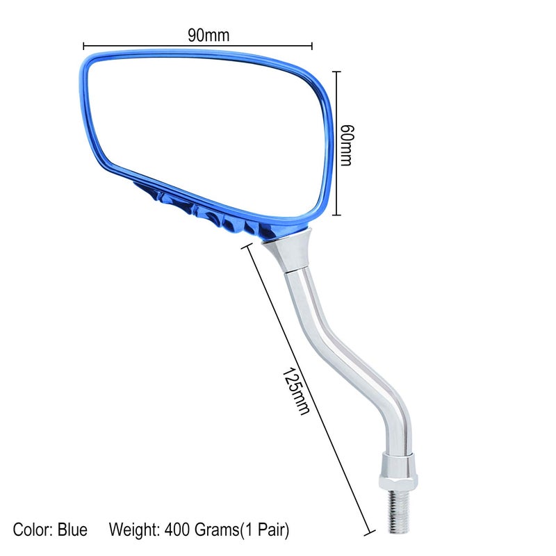 TOPCABIN 1 Pair Bicycle Mirror,Big View Bike Rear View Mirror Blindsight Multi Angle Adjustable Bike Mirror Billet Aluminum Chrome Plated Outside Skull Claw Style Also suitable for motorcycle mirror - Image 4